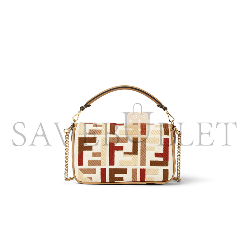 F**di baguette mini canvas bag with multicolour ff embroidery 8bs017aydff1tvk (20*13*5cm)